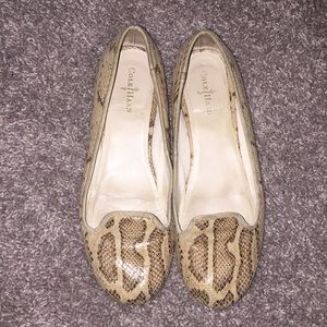 Cole Haan snakeskin flats, 8M